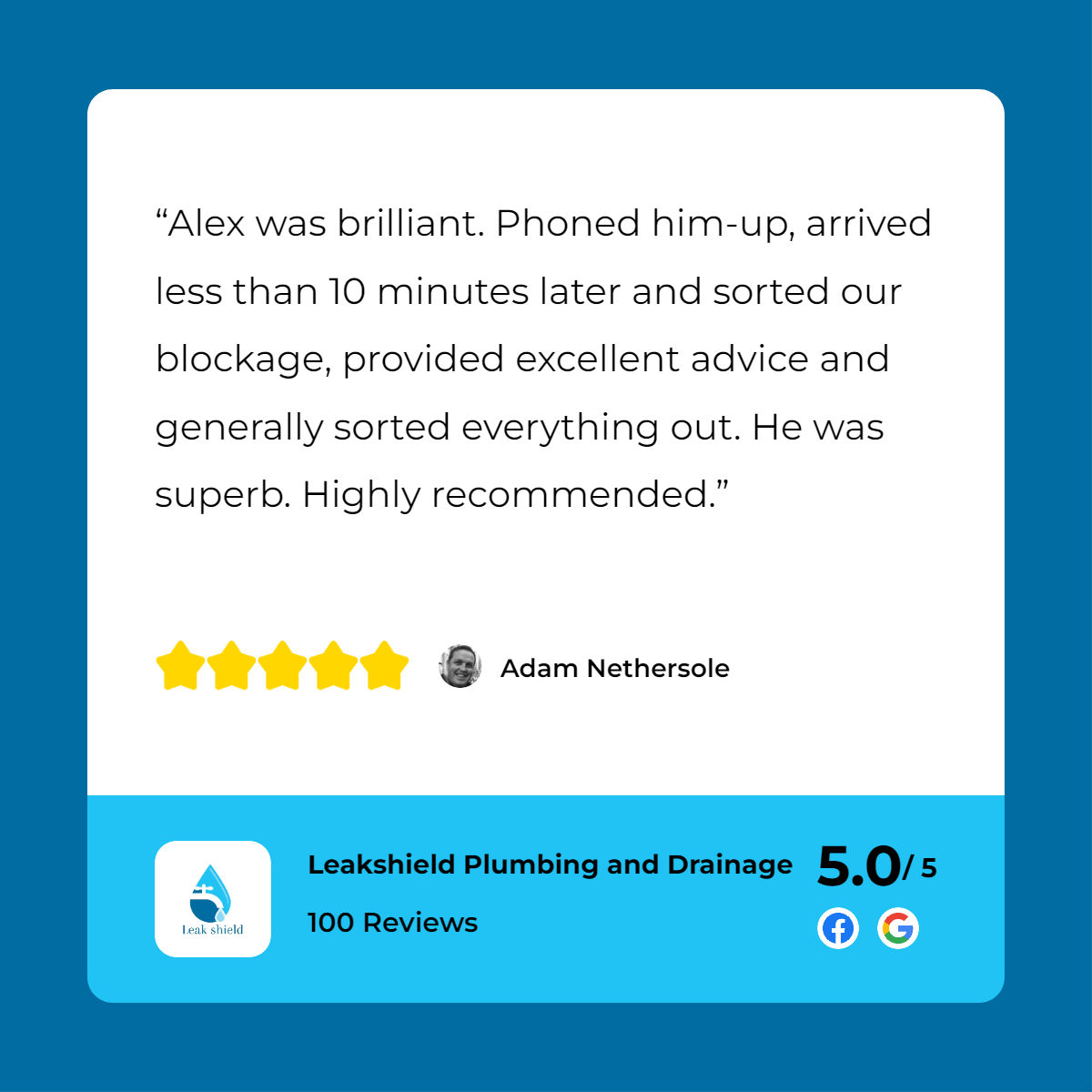 Alex brilliant plumbing review.