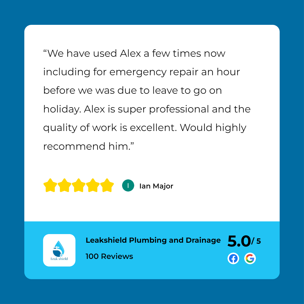 A review of a plumber with a star and a star.
