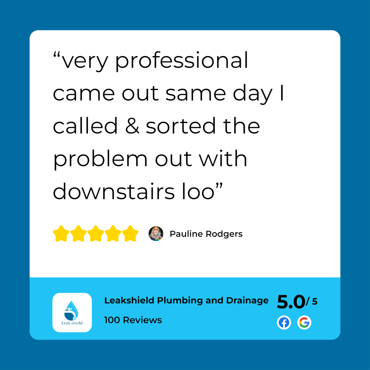 A customer review of a professional plumber who came out the same day and solved the problem with the downspouts.